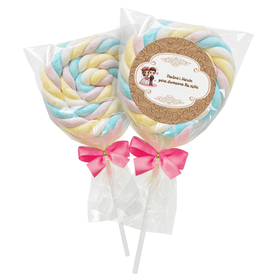 #208 Lizak z pianki marshmallow z własnym tekstem lub zdjęciem