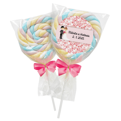 #210 Lizak z pianki marshmallow z własnym tekstem lub zdjęciem