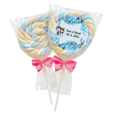#209 Lizak z pianki marshmallow z własnym tekstem lub zdjęciem